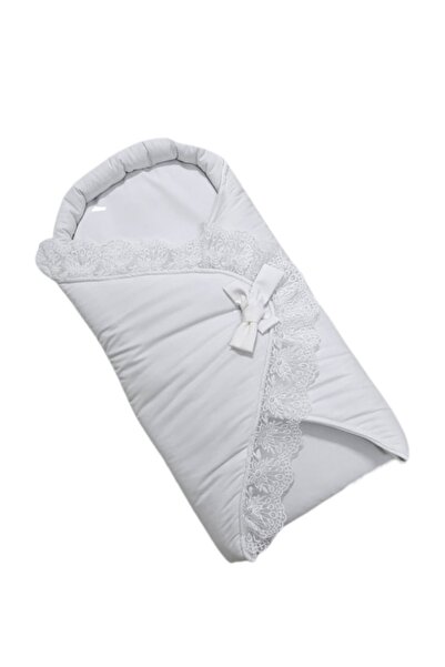 Al Fajr Babys لفافة بيضاء ملكية من الدانتيل لحديثي الولادة من عمر 0-2 شهر