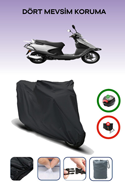 Breen Black Rear Bag Compatible Yuki Active 125 Compatible Motorcycle Tarpaul...