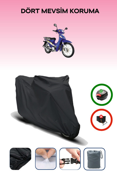 Breen Black Rear Bag Compatible Kanuni Tigrina 100 Compatible Motorcycle Tarp...