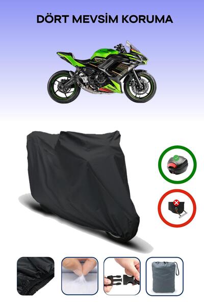 Breen حقيبة خلفية سوداء متوافقة مع غطاء محرك الدراجة النارية كاواساكي نينجا 650