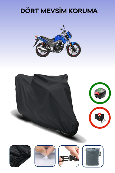 Breen Black Rear Bag Compatible Rks Tnt 125 Pro Compatible Motorcycle Tarpaul...