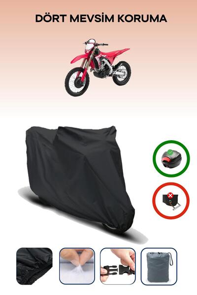 Breen Black Rear Bag Compatible Honda Crf 450 X Compatible Motorcycle Tarpaul...