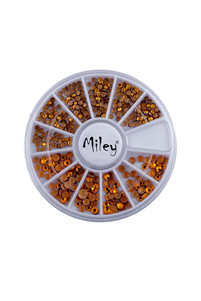 SELA Decorațiuni pentru unghii tip carusel, pietre aurii model J 208,