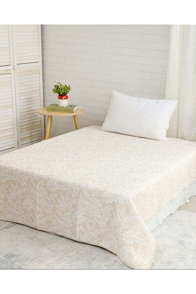 REDTAG Ivory Floral Jacquard Bedspread (King Size)