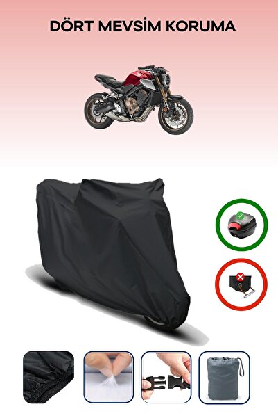 Breen Black Rear Bag Compatible Honda Cb 650 R Compatible Motorcycle Canvas Motor Cover