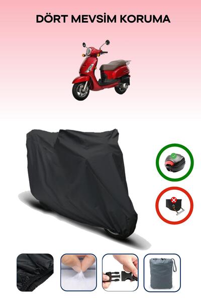 Breen Black Rear Bag Compatible Sym Fiddle Ii 125 Compatible Motorcycle Tarpa...