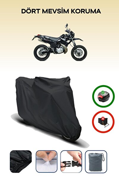 Breen Black Rear Bag Compatible Yamaha Dt 125 Compatible Motorcycle Tarpaulin Motor Cover