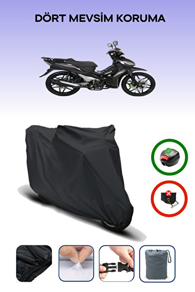 Breen Black Rear Bag Compatible Kuba Easy Pro 50 Compatible Motorcycle Tarpau...