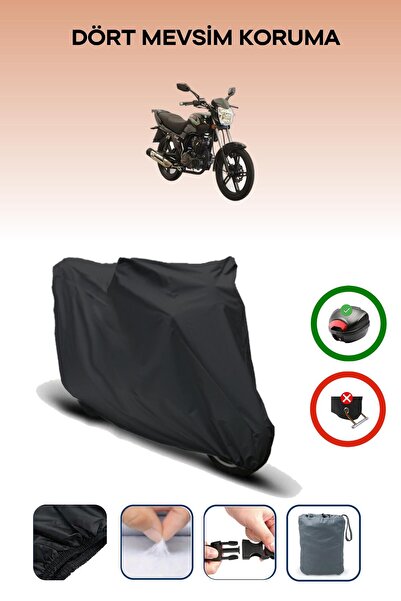 Breen Black Rear Bag Compatible Asia Swift 150 Compatible Motorcycle Tarpauli...