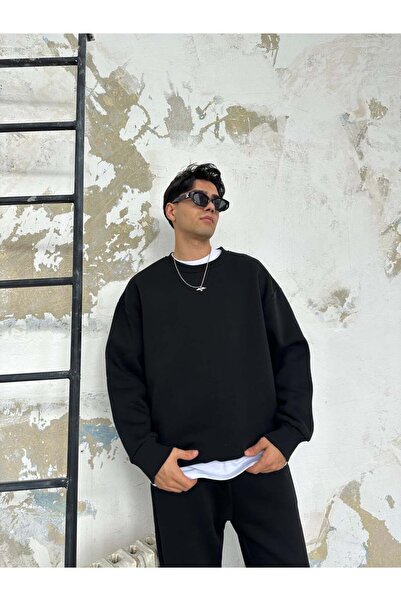 Zincirwear Siyah Oversize Basic Sweatshirt
