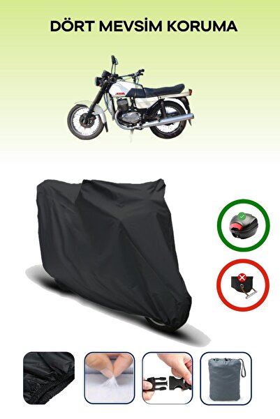 Breen Black Rear Bag Compatible Jawa 350 Twin Sport Compatible Motorcycle Tarpaulin Motor Cover