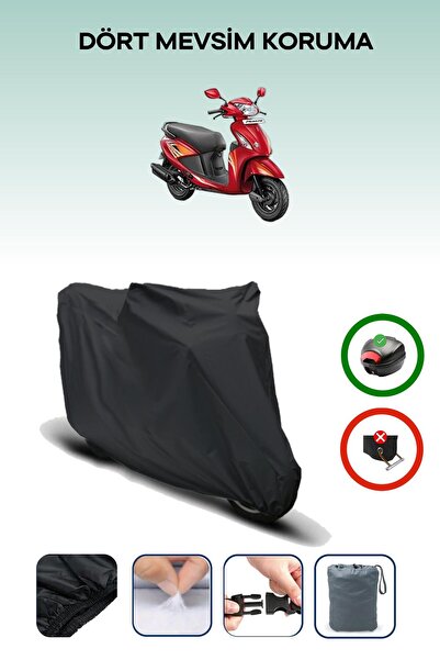 Breen Black Rear Bag Compatible Hero Pleasure Compatible Motorcycle Tarpaulin Motor Cover