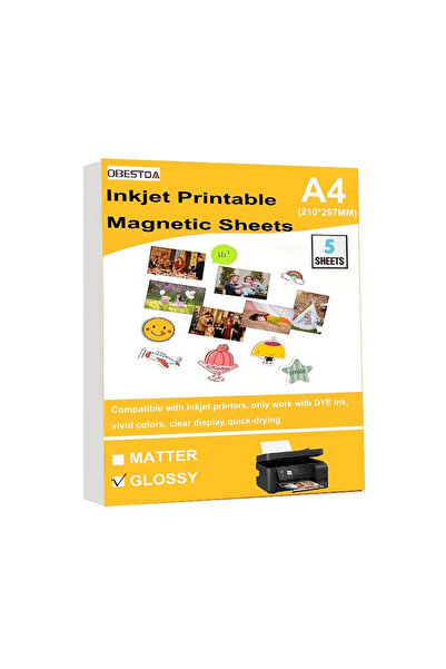 Choice ورق صور لامع A4، 5 قطع، ورق صور مغناطيسي لامع A4، طباعة نافثة للحبر، و...