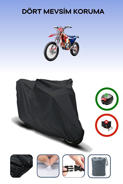 Breen Black Rear Bag Compatible Ktm 250 Exc-F Six Days Compatible Motorcycle Canvas Motor Cover