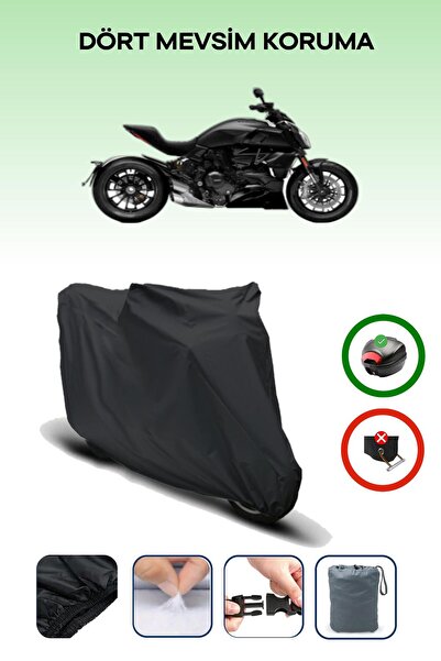 Breen Black Rear Bag Compatible with Ducati Diavel Compatible Motorcycle Canv...