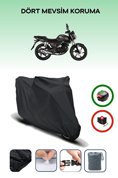 Breen Black Rear Bag Compatible Rks 125-S Compatible Motorcycle Tarpaulin Motor Cover