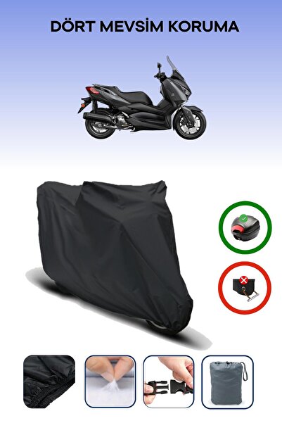 Breen Black Rear Bag Compatible Yamaha X-Max 125 Iron Max Abs Compatible Motorcycle Tarpaulin Motor Cover