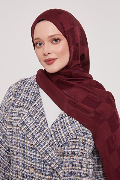 LuvenSara Lyocell Naia Jakarlı Şal | Yakut Bordo