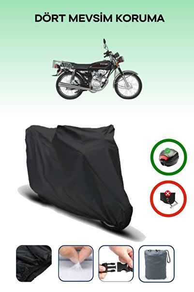 Breen Black Rear Bag Compatible Kanuni Breton 125 Compatible Motorcycle Tarpa...