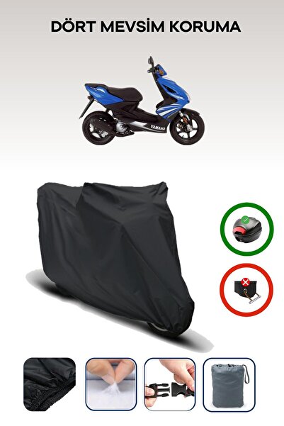 Breen حقيبة خلفية سوداء متوافقة مع ياماها ايروكس 100 غطاء محرك من القماش المشمع للدراجات النارية