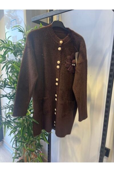 FAYY Buttoned Floral Angora Cardigan