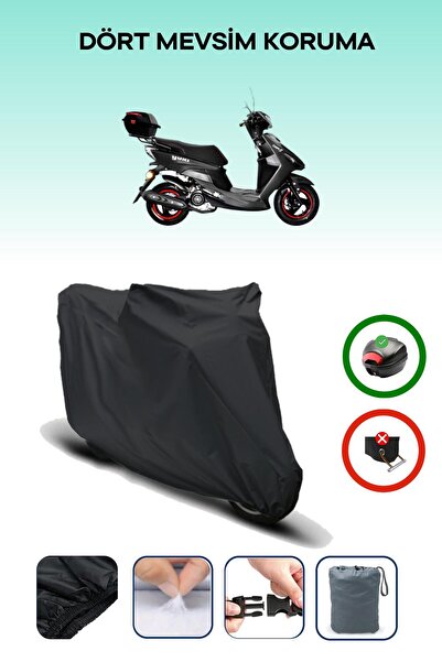 Breen حقيبة خلفية سوداء متوافقة مع Yuki JJ125T-15 غطاء محرك دراجة نارية متوافق مع Active