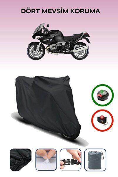Breen Black Rear Bag Compatible Bmw R 1200 St Compatible Motorcycle Tarpaulin...