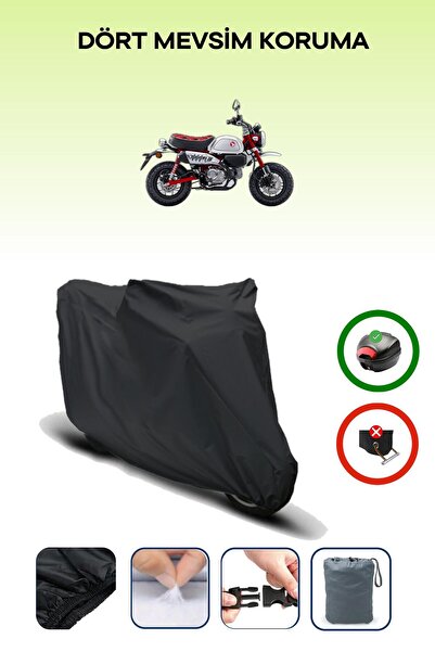 Breen Black Rear Bag Compatible Honda Monkey 125 Compatible Motorcycle Tarpau...