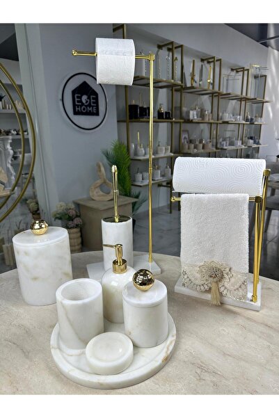 ege gross Mermer Banyo Seti- 9 Parça -Mermer Banyo Takımı
