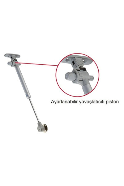 MegaVitrin Frenli Yavaş Kapanan Gazlı Amortisör Piston 80 N Gri 27 cm | Mutfa...