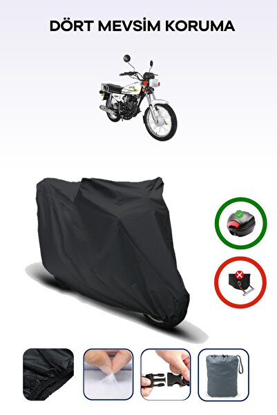 Breen Black Rear Bag Compatible Yuki Yk125-15 Compatible Motorcycle Tarpaulin...