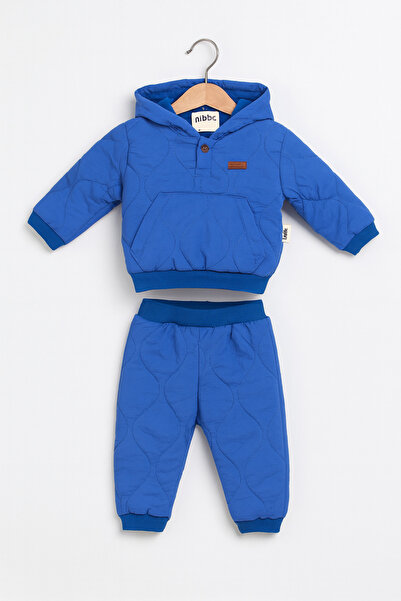 Nibby Baby Unisex Fiber Filled Quilted Hooded Baby 2-Piece Set