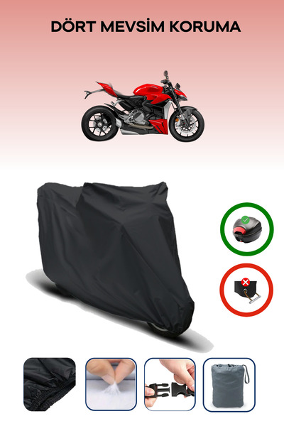 Breen Black Rear Bag Compatible Ducati Streetfighter V2 Compatible Motorcycle...