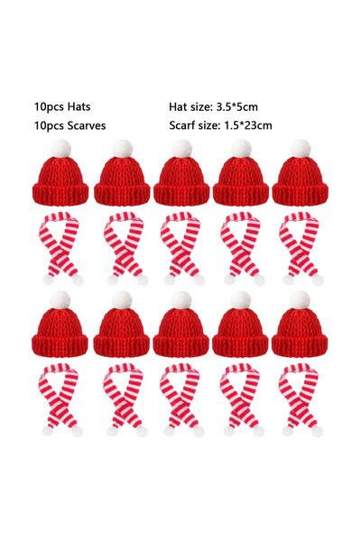Choice5 20 قطعة من الشورت الأحمر، 10/20 قطعة من قبعة ووشاح سانتا الصغير، زي ع...