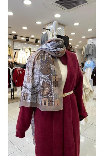 KUQOS Heritage Paisley Patterned Shawl Cream
