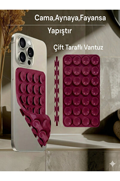 Case collection Slikon Çift Taraflı Vantuz Telefon Tutucu Vakum,Cama Yapışan ...