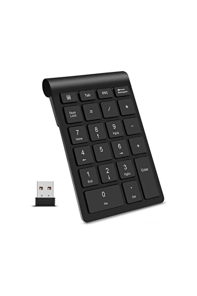 AyShop Pille Çalışır Hesap Makinesi Kısayollu Kablosuz Mini Numeric Klavye