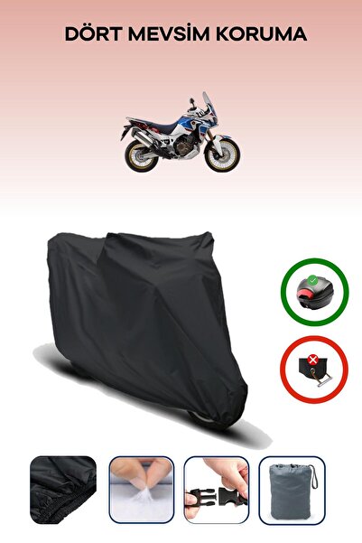 Breen Black Honda Crf1000L Africa Twin Adventure Sports Motorcycle Tarpaulin Rear Bag Compatible