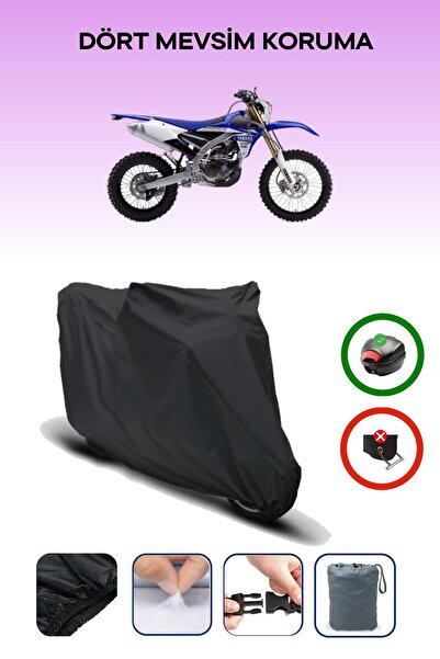 Breen Black Rear Bag Compatible Yamaha Wr 250 F Compatible Motorcycle Tarpaul...