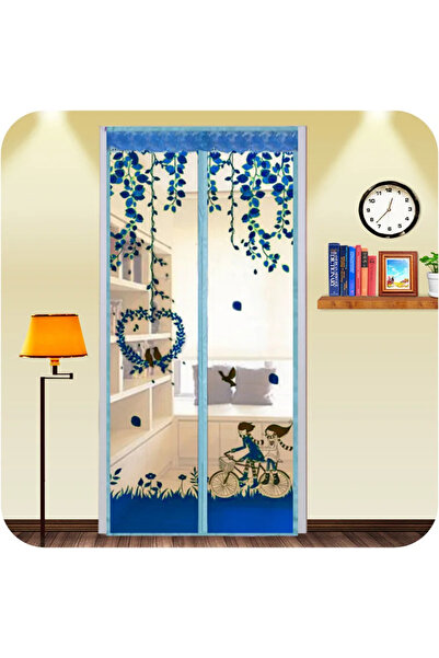 Choice1 ستارة باب شبكية مغناطيسية زرقاء صيفية 90×210 سم - إغلاق تلقائي ومقاوم...