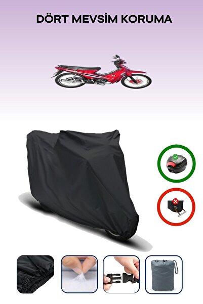 Breen Black Rear Bag Compatible Yuki Yk100-7 Paşa-S Compatible Motorcycle Tarpaulin Motor Cover
