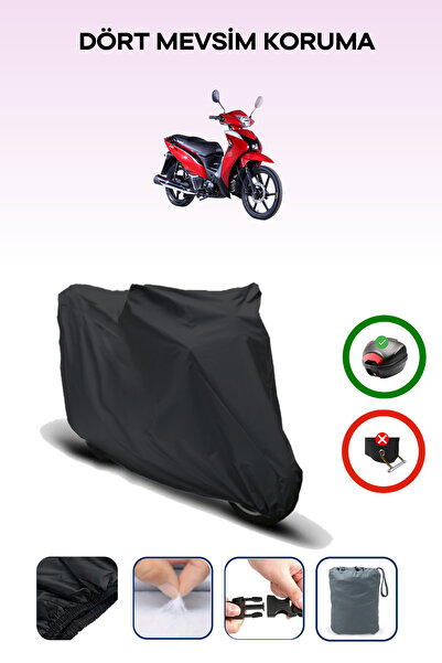 Breen Black Rear Bag Compatible Kuba Sj50 Pro Compatible Motorcycle Tarpaulin...