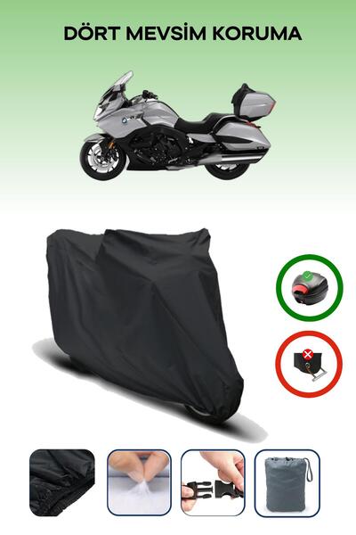 Breen حقيبة خلفية سوداء متوافقة مع BMW K 1600 Grand America غطاء محرك دراجة نارية متوافق مع العلامة التجارية