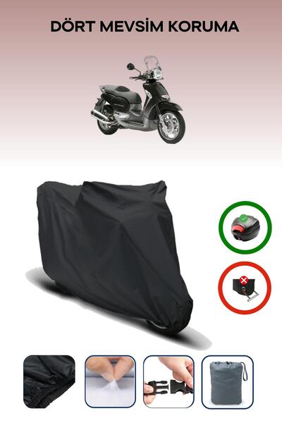 Breen Black Rear Bag Compatible Aprilia Scarabeo 500 Compatible Motorcycle Tarpaulin Motor Cover