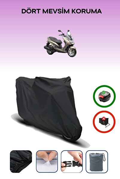 Breen Black Rear Bag Compatible Yamaha Majesty 125 Compatible Motorcycle Tarpaulin Motor Cover