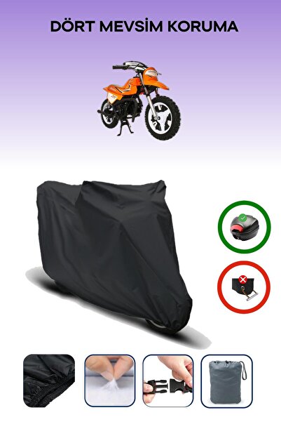 Breen Black Rear Bag Compatible Kanuni Mini 50 Compatible Motorcycle Tarpauli...