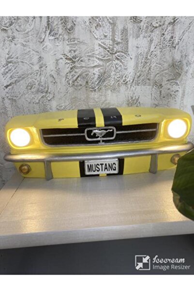 wowocraft Işıklı Mustang Duvar Obje Araba, Sarı Siyah