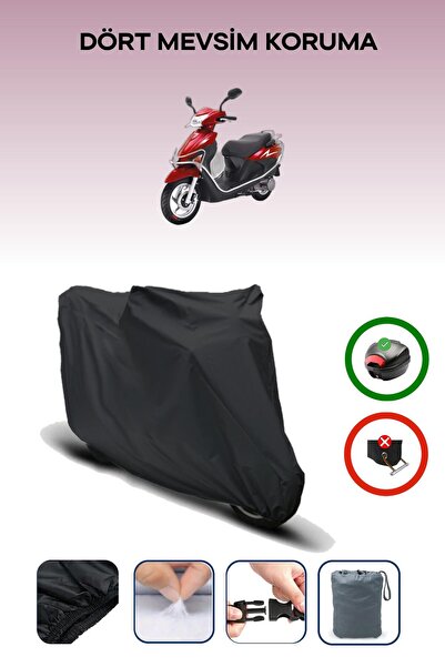 Breen Black Rear Bag Compatible Kuba Matrix 150 Compatible Motorcycle Tarpaulin Motor Cover