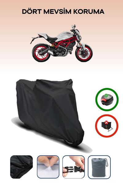 Breen حقيبة خلفية سوداء متوافقة مع غطاء محرك الدراجة النارية Ducati Monster 797 Plus المتوافق مع الدراجات النارية