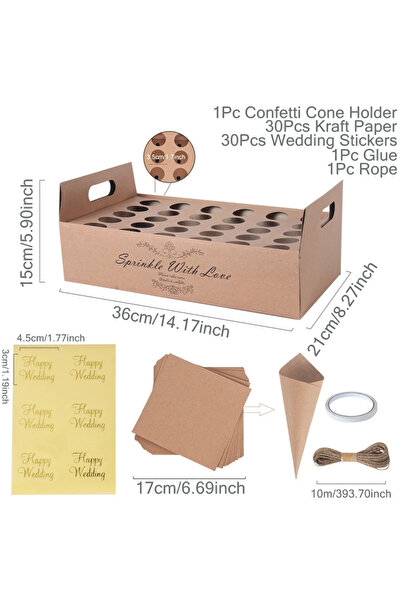 Choice8 VIOLET/紫罗兰 Kraft Paper Wedding Confetti Cone Holder Support Wedding P...